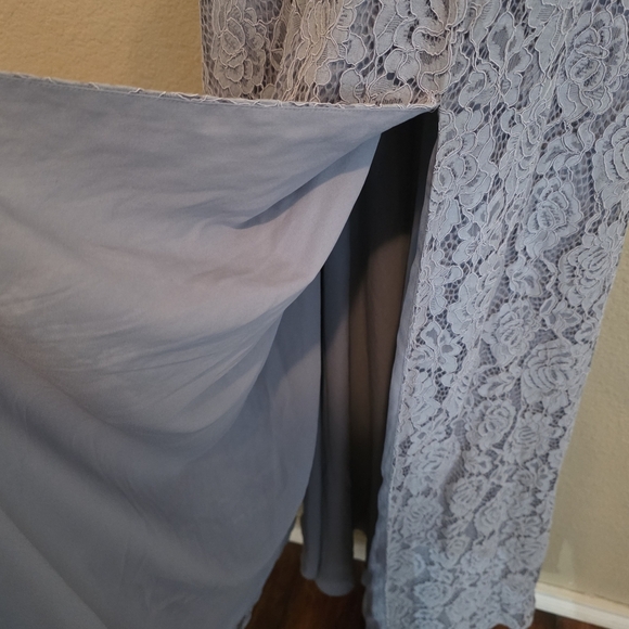 BHLDN x Fame and Partners Charlotte Lace Maxi Dress in Fog 12 - Picture 4 of 9